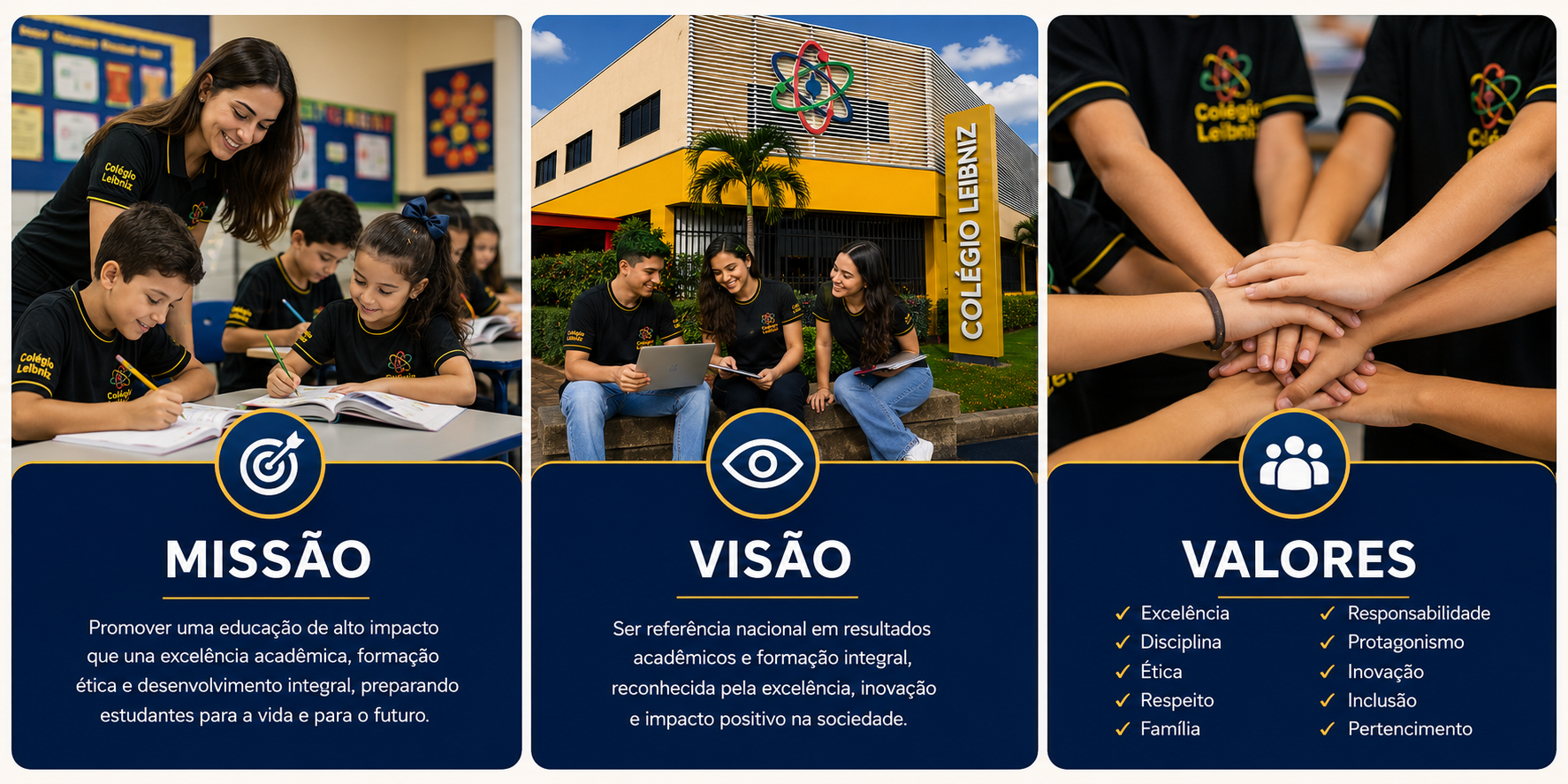 Missão, Visão e Valores do Colégio Leibniz